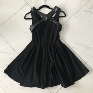 ASOS black dress with pleather straps. NWT size 4
